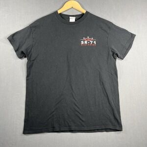 Smithsonian Institute Shirt Men Large Black SR-71 Blackbird Short Sleeve Adult